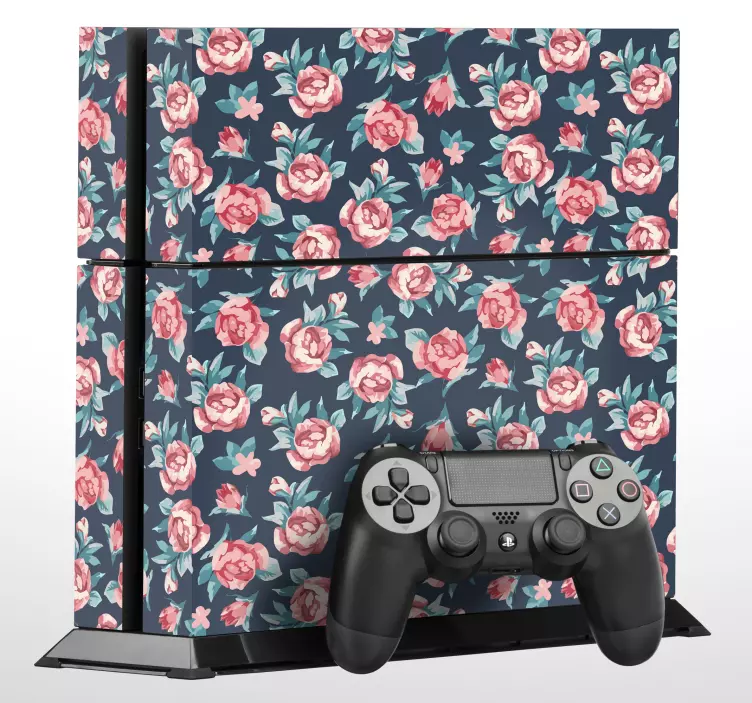 PS4 sticker bloemenpatroon - TenStickers