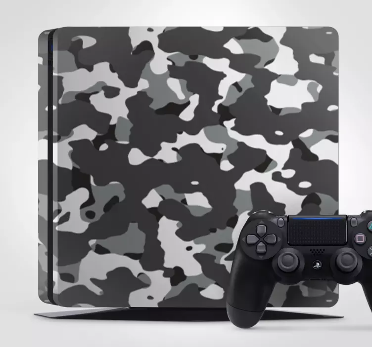 PS4 stickers Grijs camouflagepatroon - TenStickers