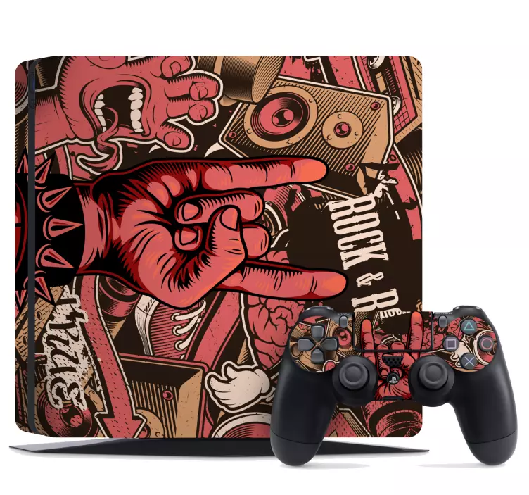 Ps4 sticker rock en roll vibes - TenStickers