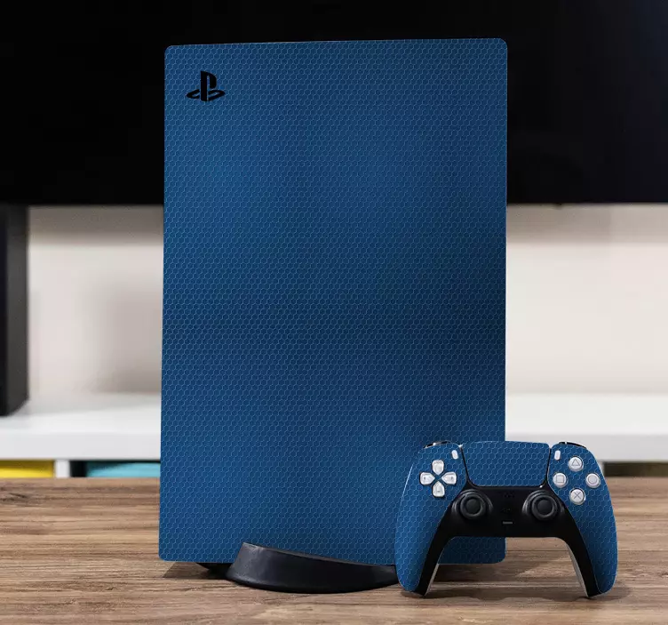 Ps5 sticker blauwe textuur cover - TenStickers