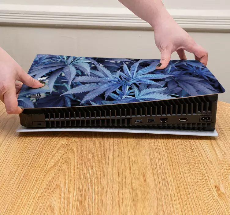 PS5 stickers Cannabis in blauw - TenStickers