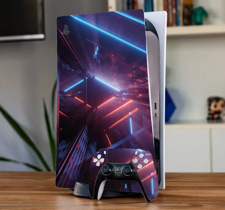 Ps5 sticker futuristische neon effecten - TenStickers