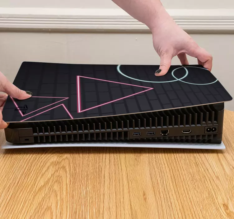 Ps5 sticker geometrische vormen op oppervlak - TenStickers