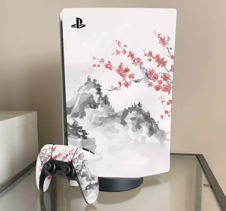 PS5 stickers Japanse stijl landschap - TenStickers