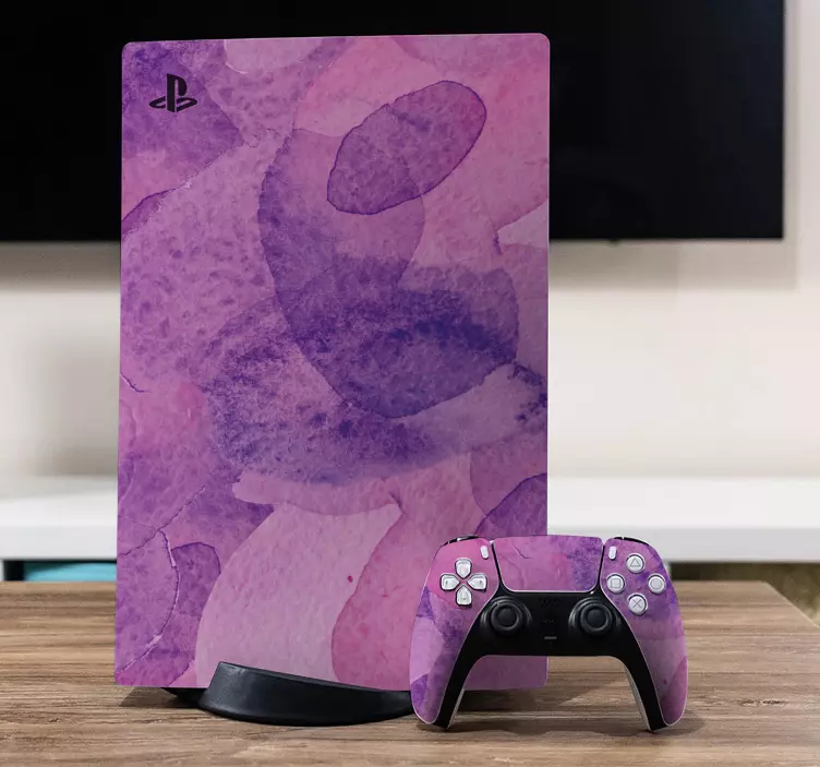Ps5 sticker levendige paarse patronen - TenStickers
