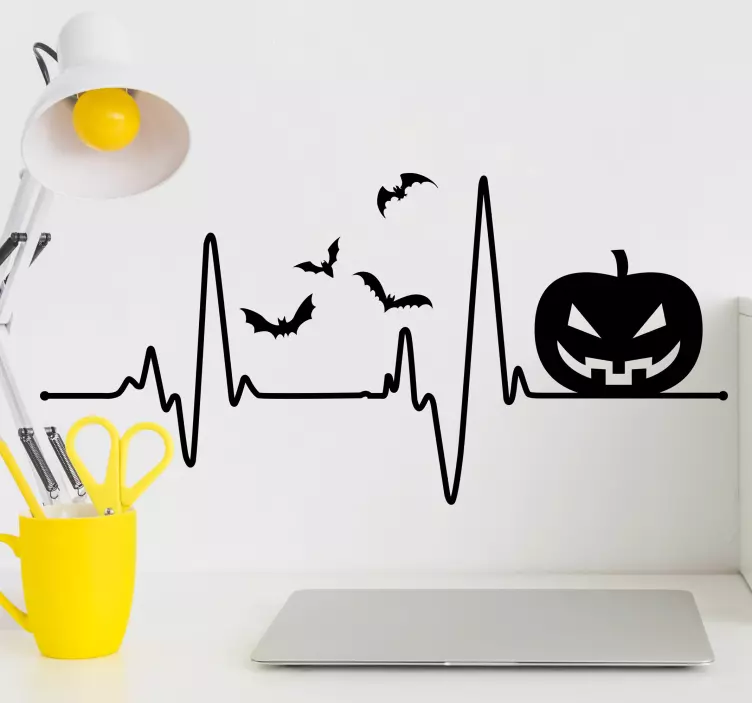 Pulspompoenvleermuizen halloween sticker - TenStickers