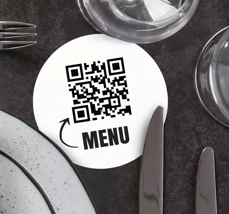 QR-code restaurant menu sticker - TenStickers