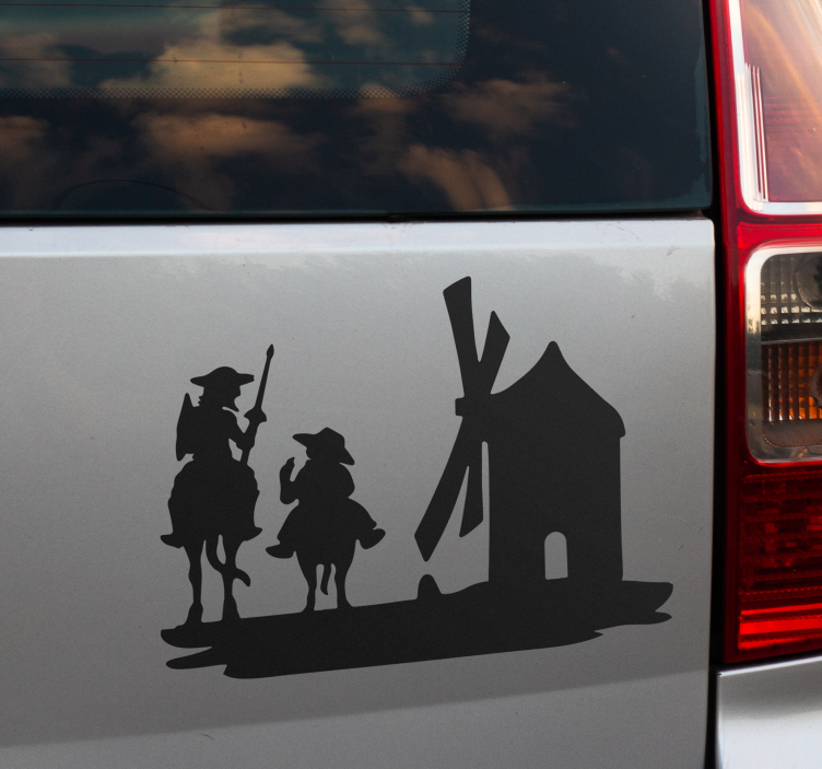 Quijote en sancho panza autosticker - TenStickers