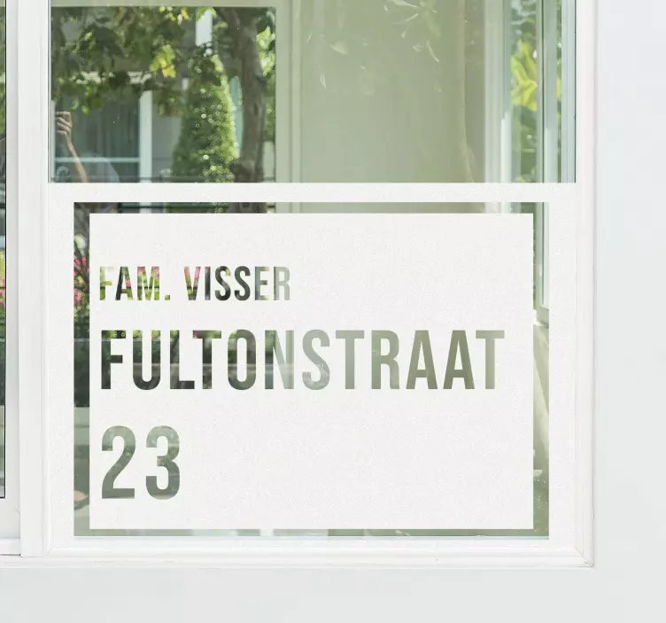 Raamstickers familie naam en adres - TenStickers