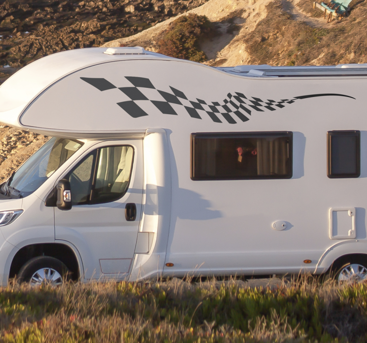 Race blokken kant caravan sticker - TenStickers