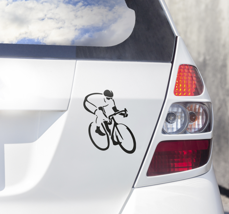 Racefiets voor auto fiets sticker - TenStickers