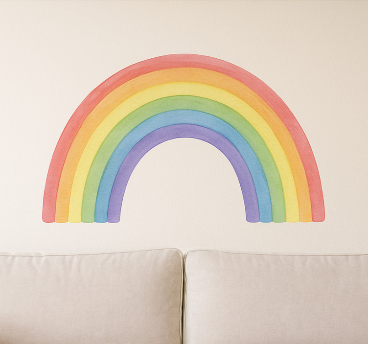 Regenboog aquarelverf muursticker - TenStickers