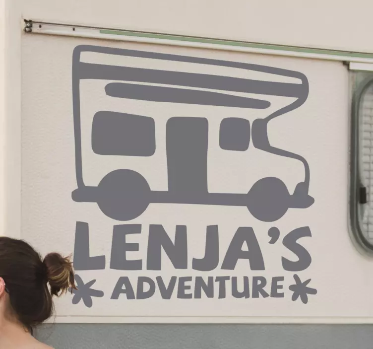 Reis stickers gepersonaliseerde camper met naam - TenStickers