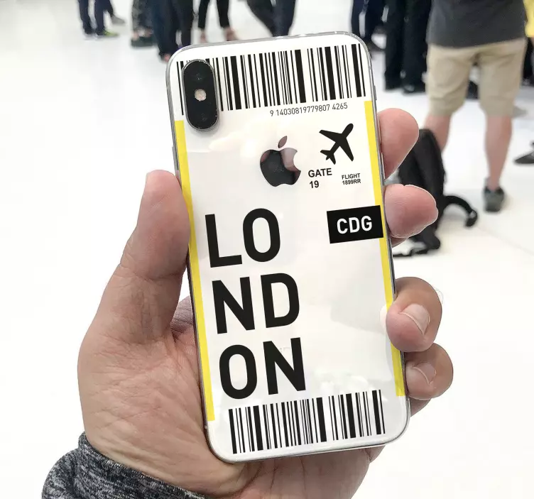 Londen ticket stijl iPhone sticker - TenStickers