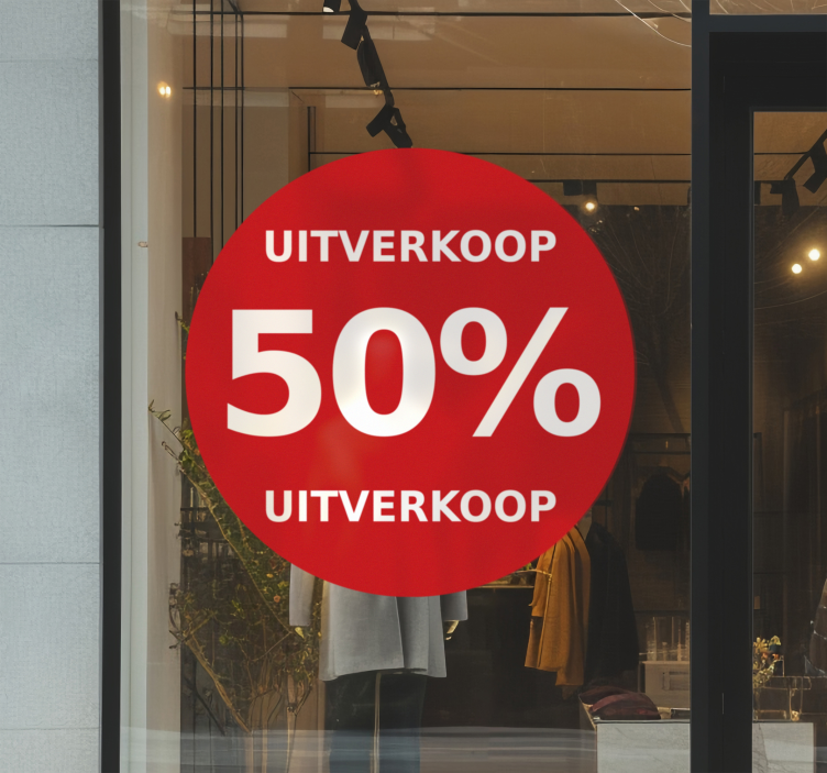Rode afgeronde prijsverlaging korting sticker - TenStickers