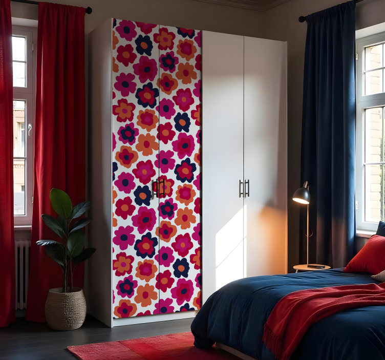 Rode klaproos bloemen muursticker - TenStickers