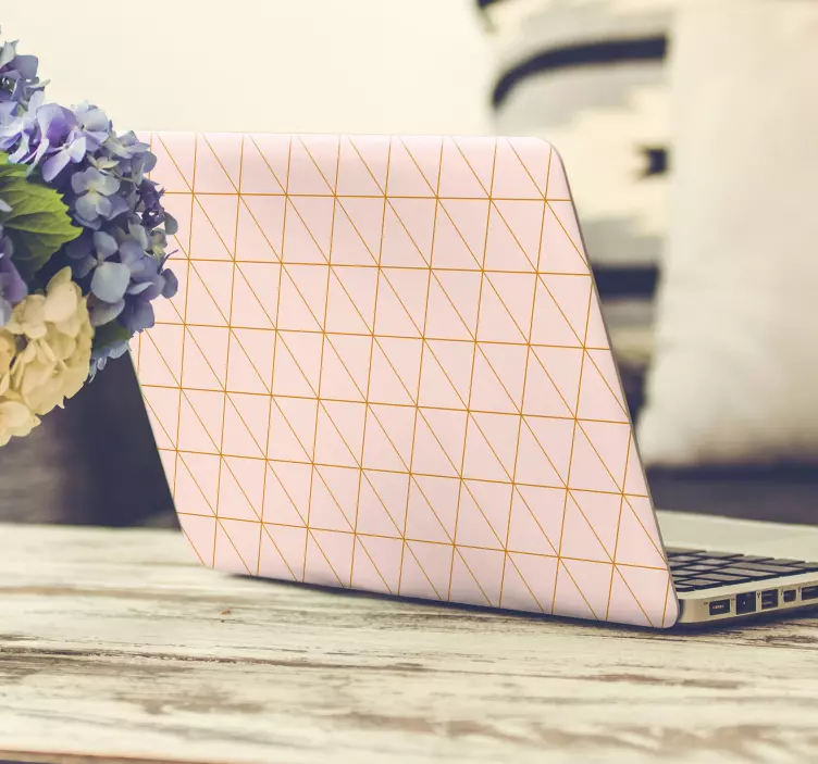 Rode patroon laptop zelfklevende sticker - TenStickers