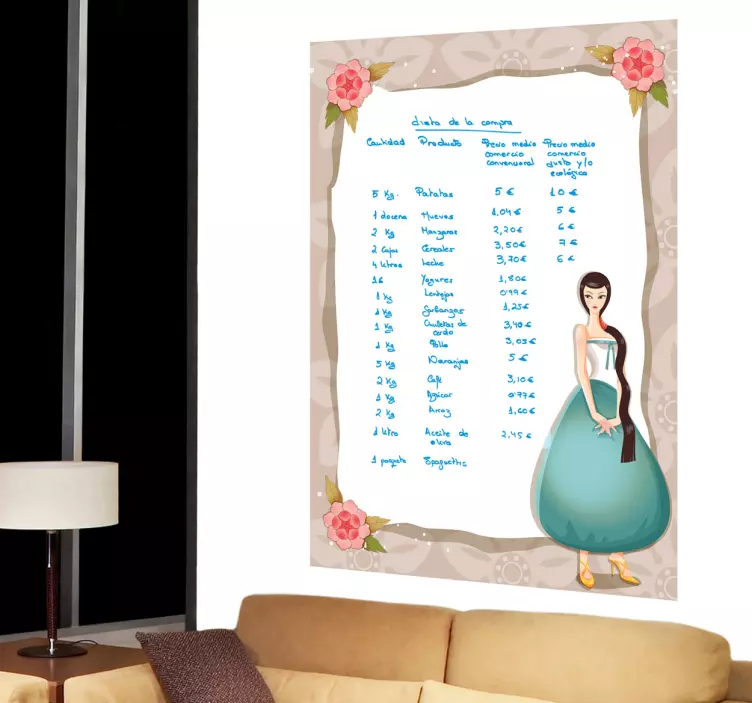 Romantisch meisje whiteboard sticker - TenStickers