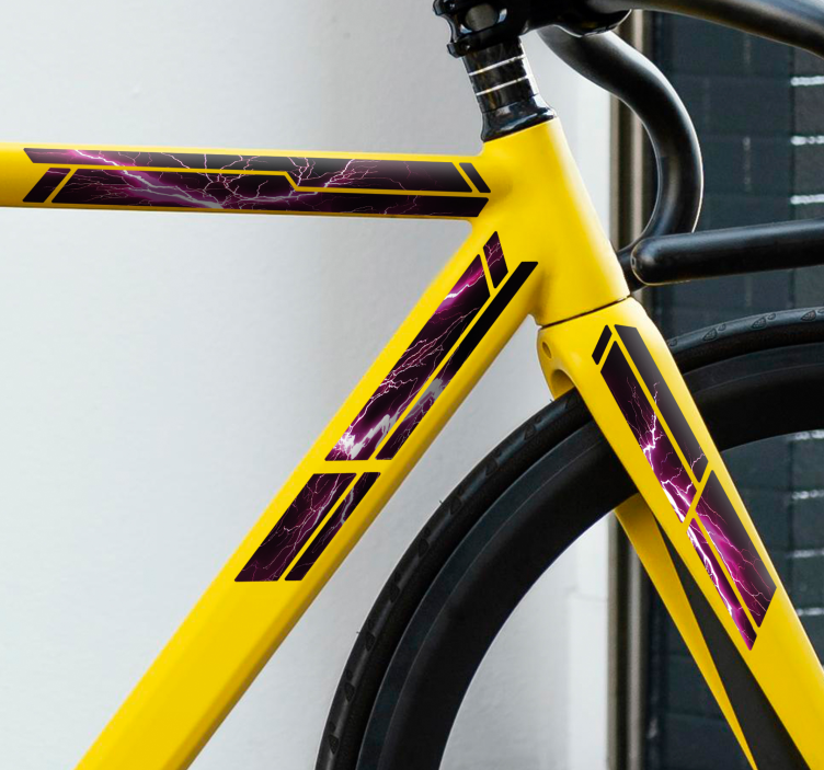 Roze bliksem fiets sticker - TenStickers