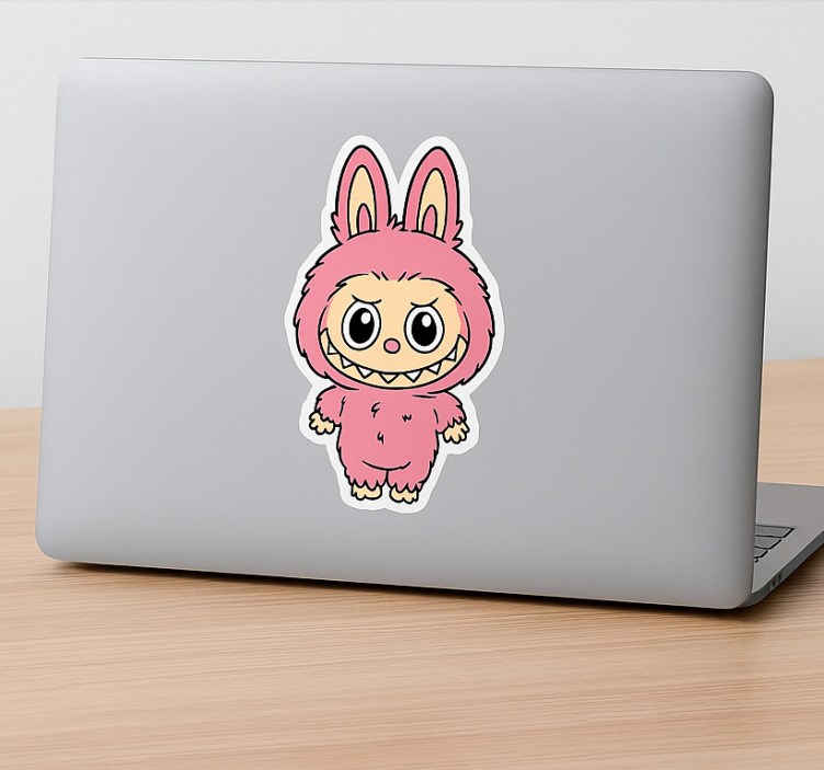 Roze monsterpop laptop sticker - TenStickers