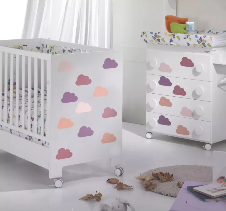 Roze tonige wolken stickers - TenStickers