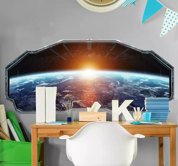 Ruimtezichtvenster locatie sticker - TenStickers