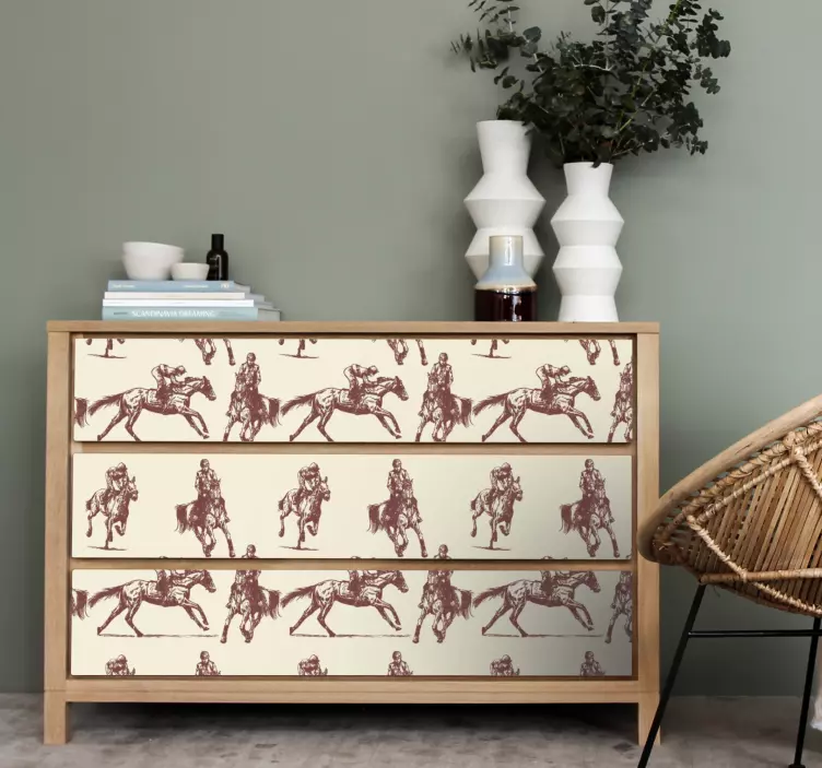 Ruiterpatroonmotief meubel sticker - TenStickers