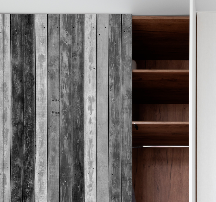 Rustieke grijze houten planken kast sticker - TenStickers