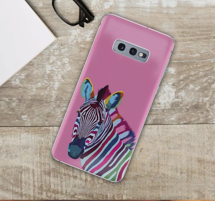 Samsung sticker kleurrijk zebra hoofd - TenStickers