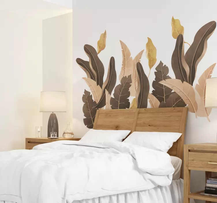 Savanne beige planten slaapkamer wandsticker - TenStickers