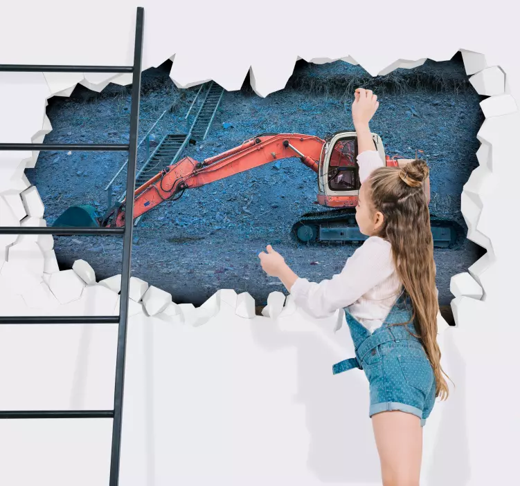 Graafmachinebouw sticker met visuele effecten - TenStickers