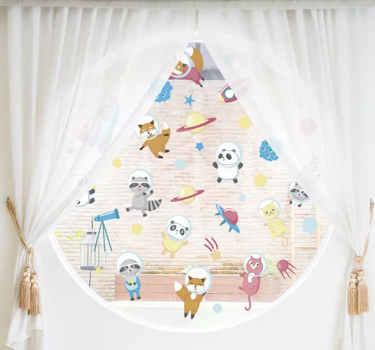 Schattige dierenastronauten huisdier sticker - TenStickers