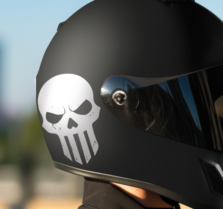 Schedelhelm ontwerp motor sticker - TenStickers