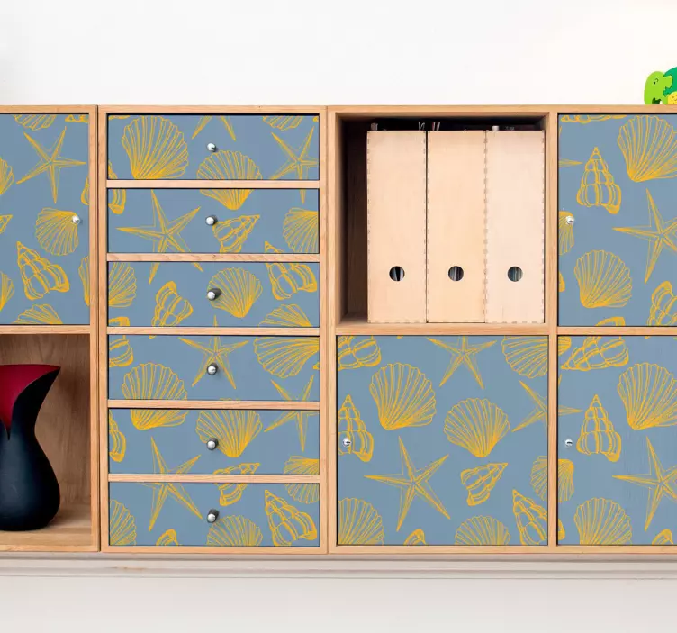 Schelpen en sterren natuur muursticker - TenStickers