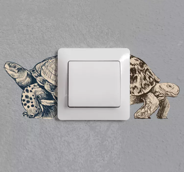 Schildpadden beige licht schakelaar sticker - TenStickers
