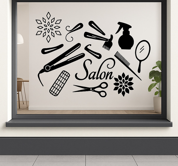 Schoonheidssalongereedschappen fashion sticker - TenStickers