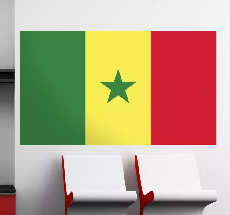 Senegalese vlagontwerp vlaggen sticker - TenStickers