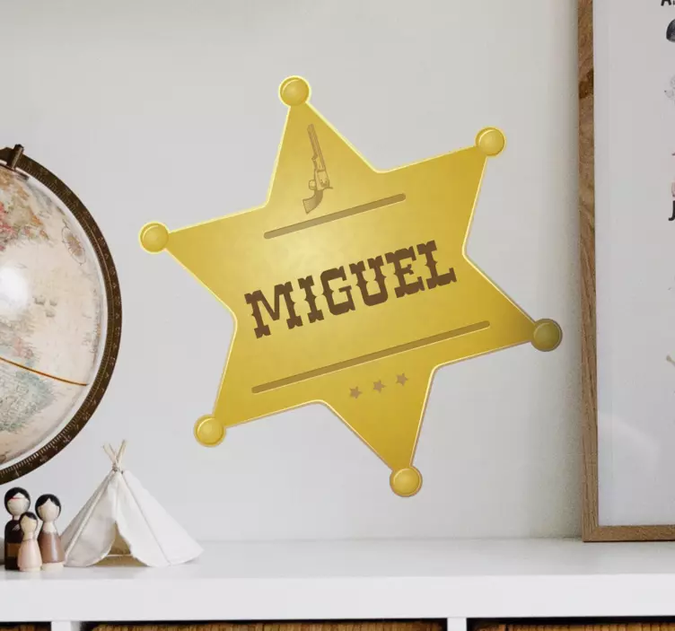 Sheriffbadge voor kinderen muursticker kinderkamer - TenStickers