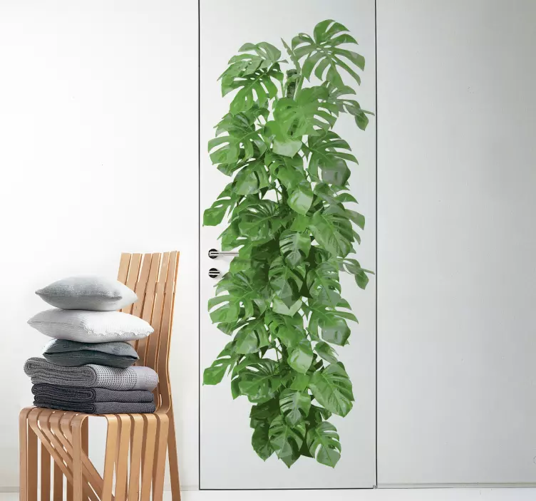 Sierlijke takken deur sticker - TenStickers