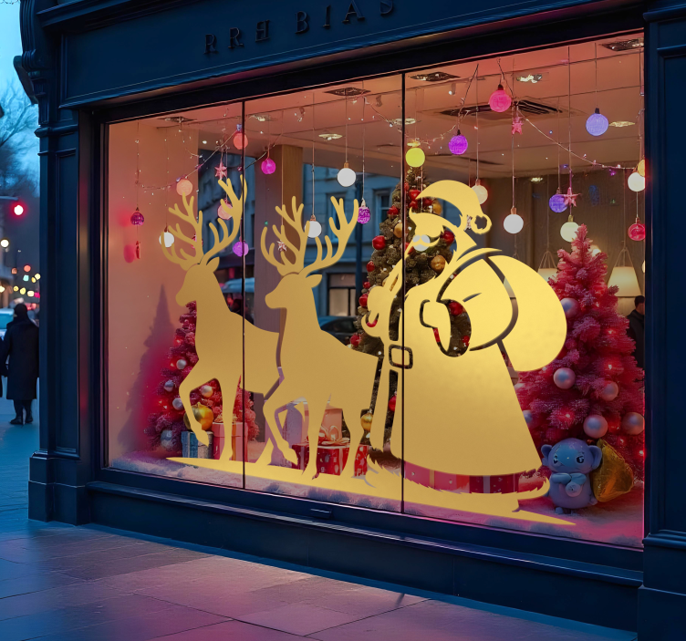 Silhouet van de kerstman kerst sticker - TenStickers