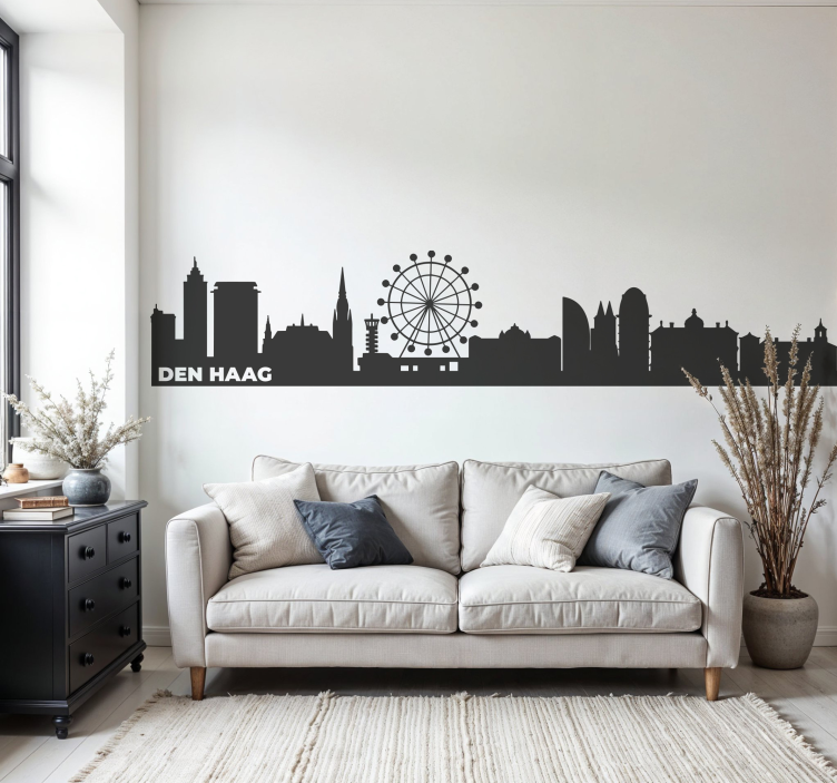 Silhouet van den haag sticker landen en steden - TenStickers
