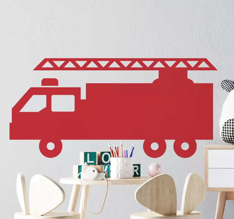 Silhouet van een brandweerwagen object sticker - TenStickers
