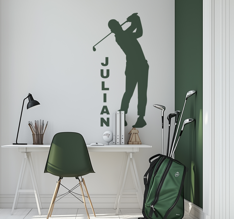 Silhouet van een golfspeler sport sticker - TenStickers