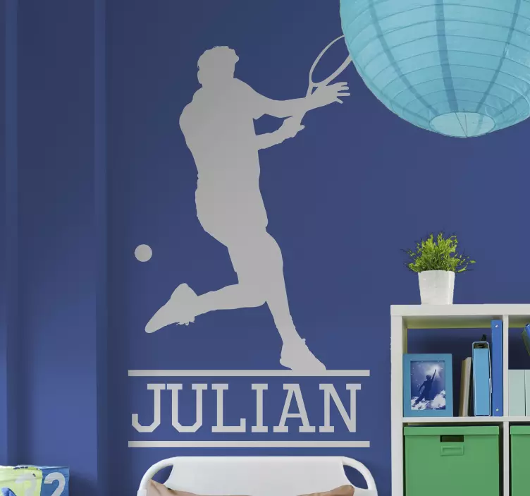 Silhouet van een tennisser sport sticker - TenStickers