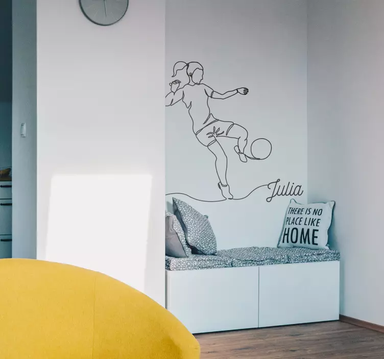 Silhouet vrouwelijke voetbalster - TenStickers