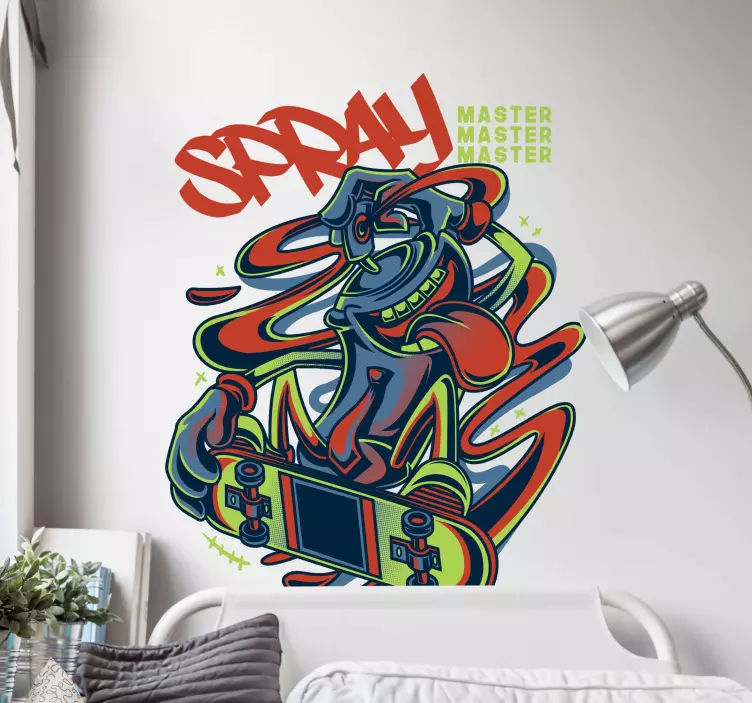 Skateboard graffiti karakter sticker bioscoop TV en games - TenStickers