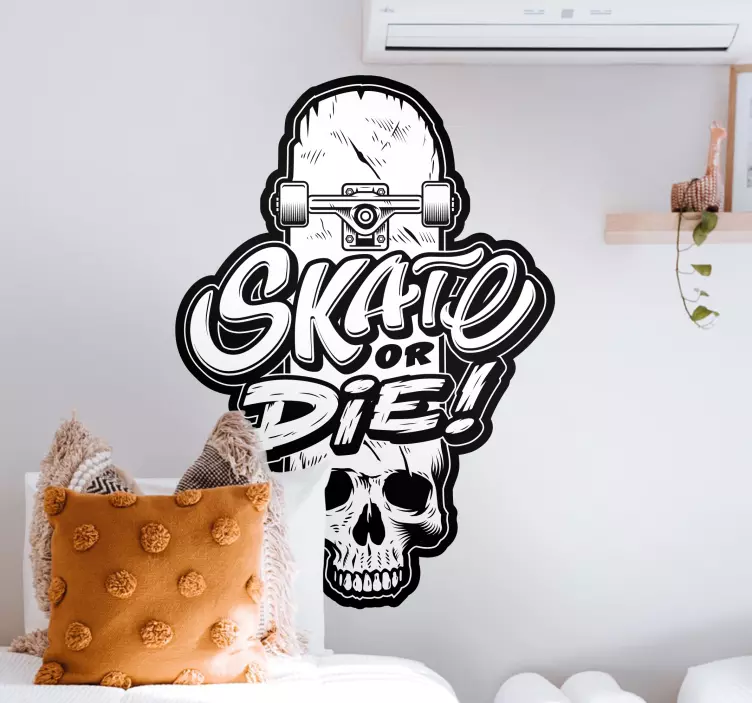 Skateboard schedel ontwerp sticker extreme sport - TenStickers