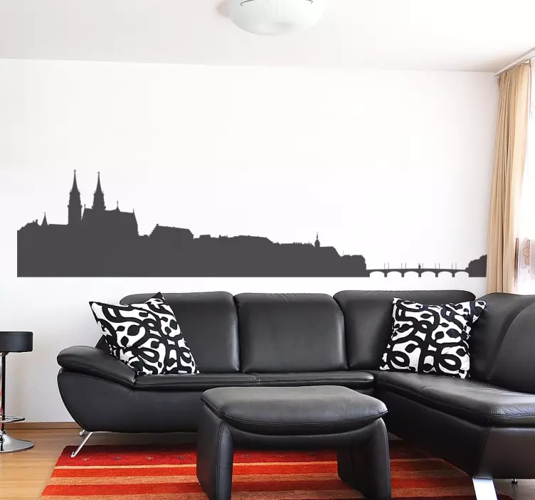 Skyline Basel Muursticker - TenStickers