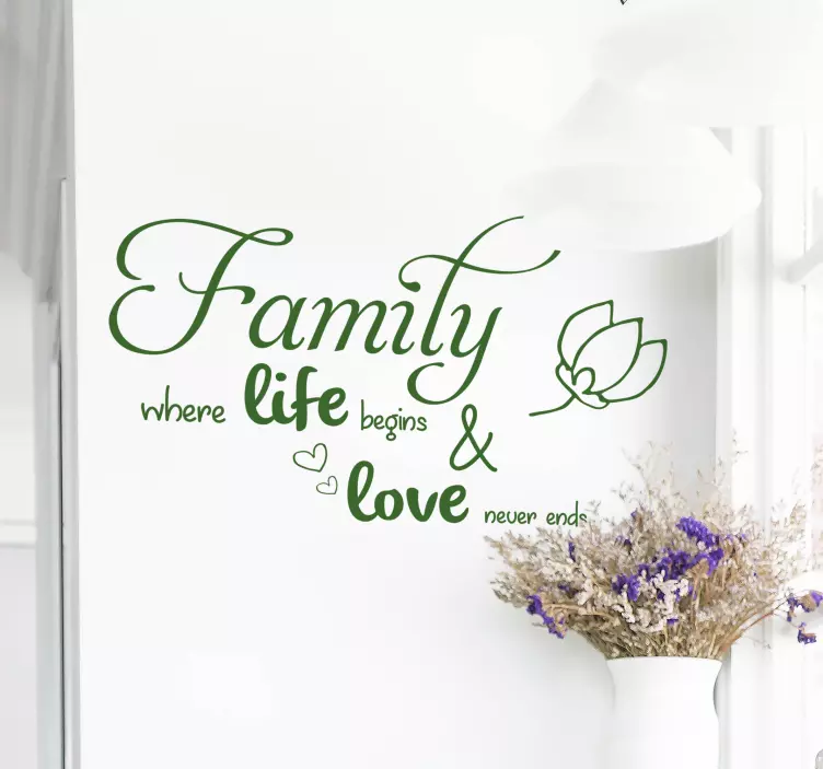 Slaapkamer muursticker family & love - TenStickers