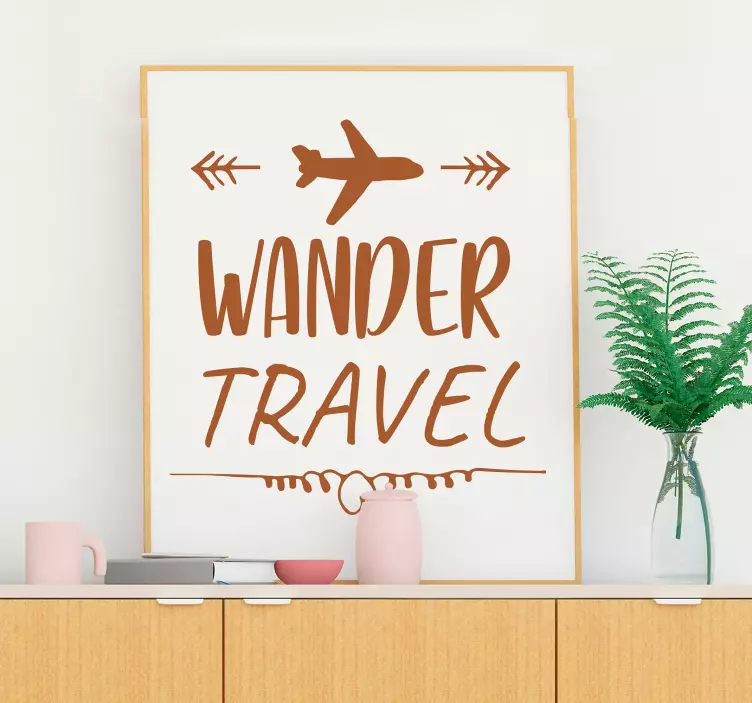 Slaapkamer muursticker Wander Travel - TenStickers